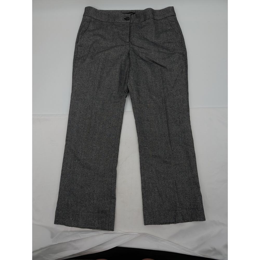Talbots Signature 10P Black Gray Herringbone Pants Lined Wool Blend Career Work